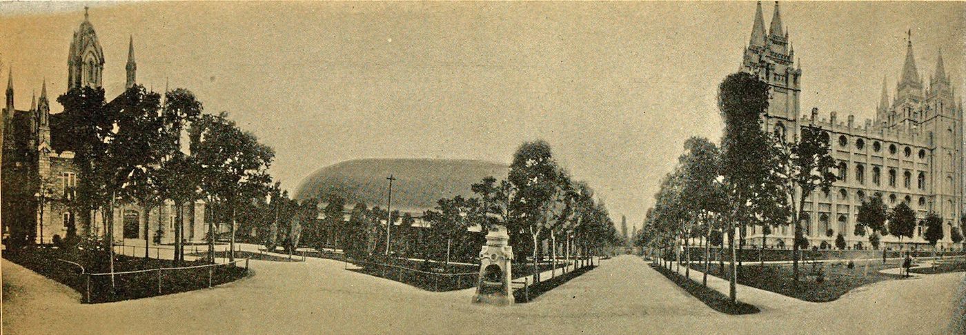 Temple Square, Salt Lake City, photographed in 1914